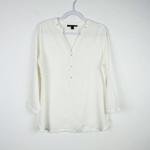 MacDougal & Houston Ivory Blouse Gold Accents Size Small